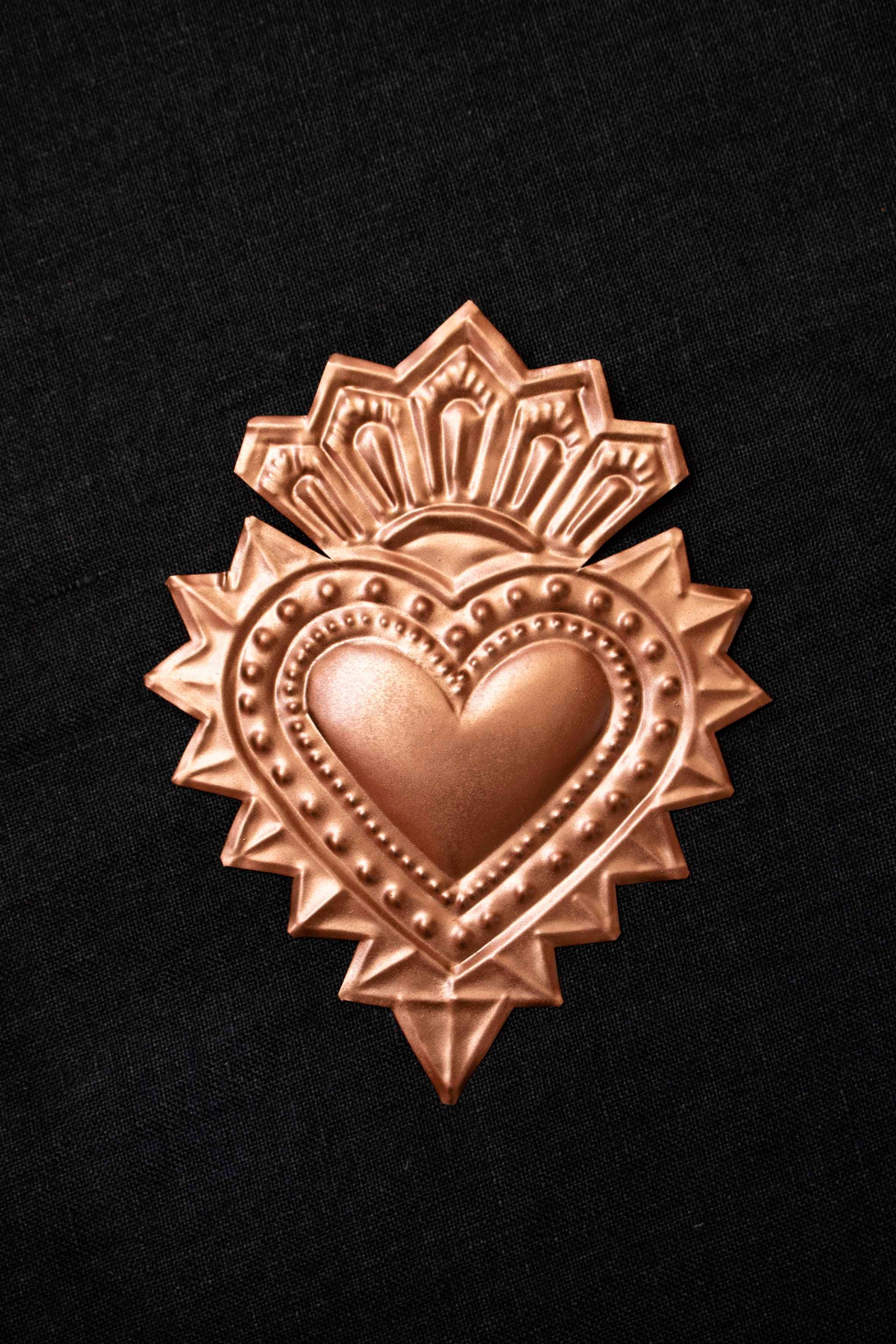 P.I. Project France - Vente Décoration murale - Coeurs sacrés mexicains - couleur bronze - ex-votos milagros2