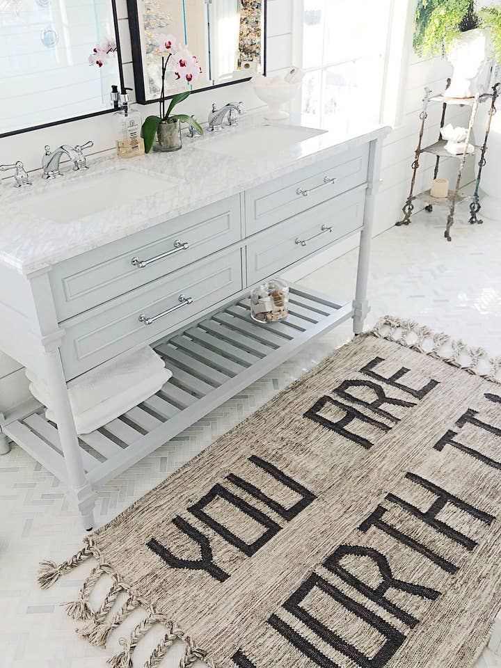 YOU ARE WORTH IT - Tappeto ispiratore in lana per la vendita all'ingrosso da parte di Rich Class Decor