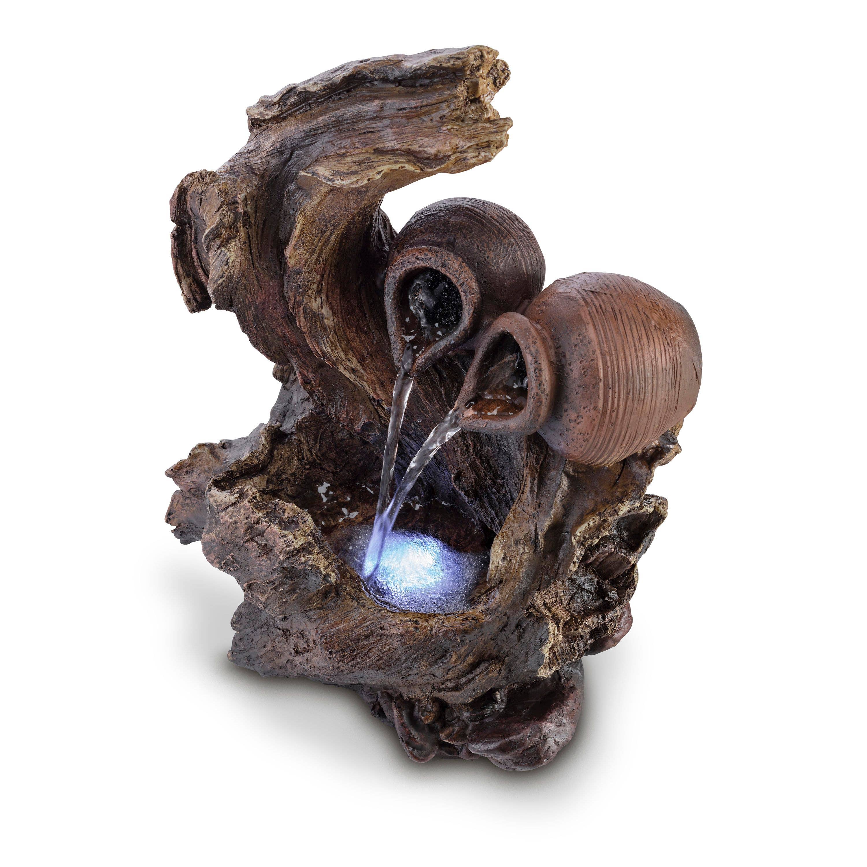 Alpine Corporation - Wholesale Decorative Tabletop Object - Alpine Corporation Two Jars on Tree Branch Tabletop Fountain9