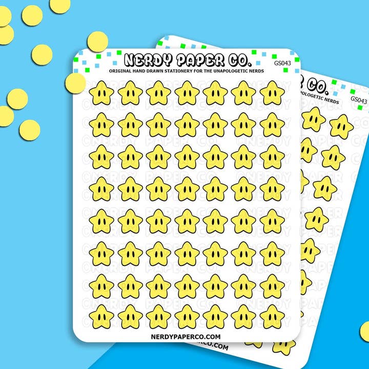 GAMER STARS - Hand Drawn Planner Stickers - Deco - GS043 for wholesale by NERDY PAPER CO.
