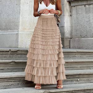 Urban CoCo Women's Sheer Tutu Skirt Tulle Mesh Layered Midi Skirt :  : Clothing, Shoes & Accessories