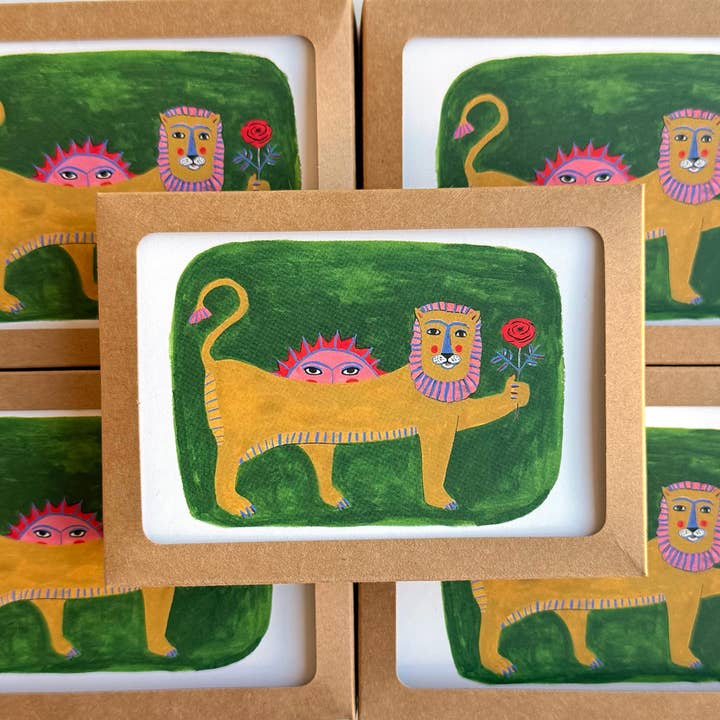 New! Lion and Sun / Boxed Note Cards for wholesale by Misha Zadeh
