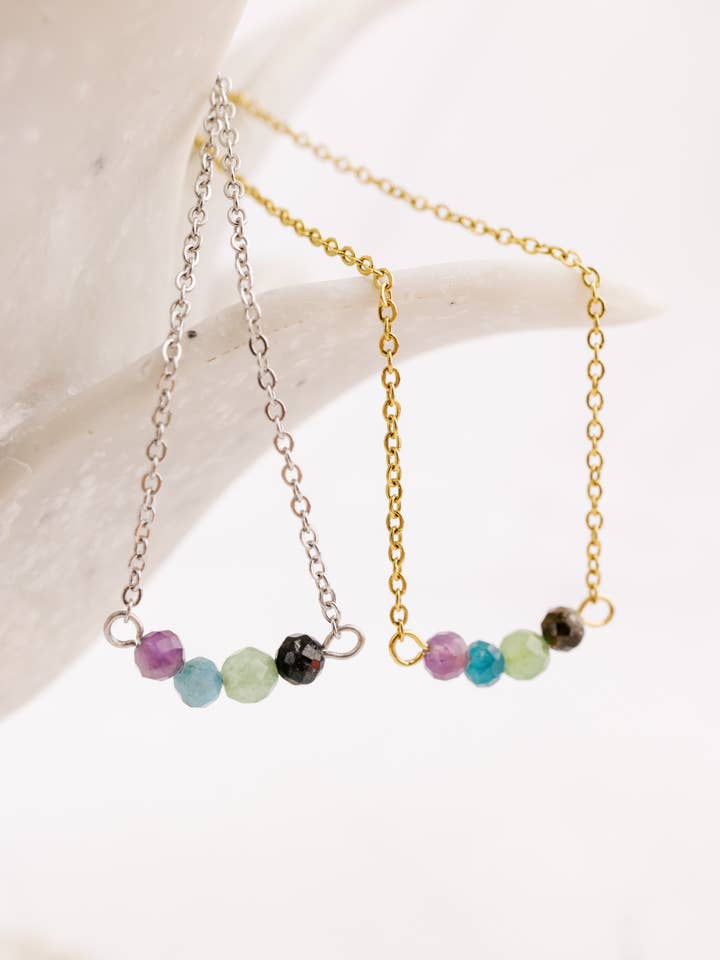 Dainty Gemstone Pisces Necklace | Zodiac Collection for wholesale by WonderLight