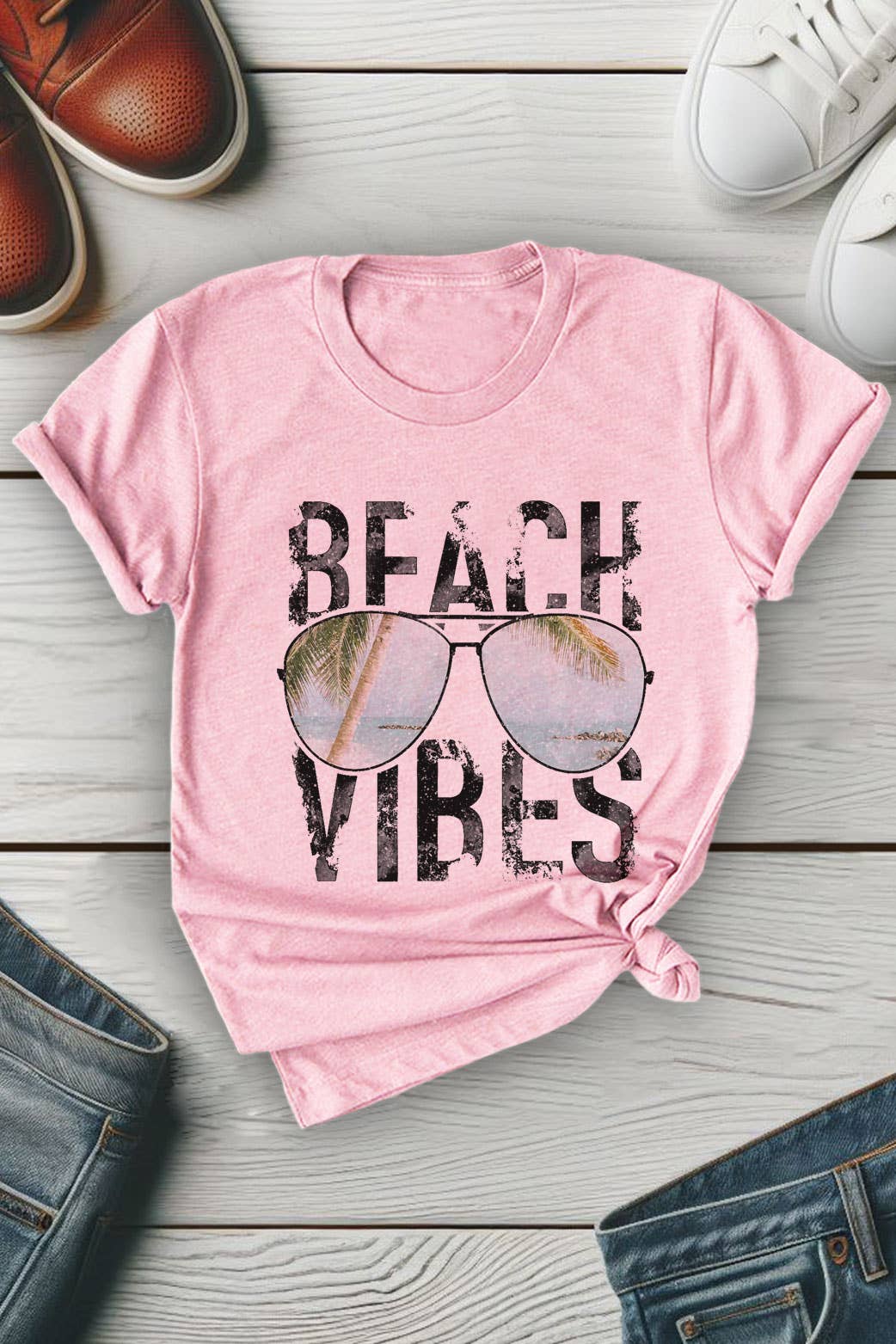 Top Avenue - Wholesale T-shirt met print - Dames - Beach Vibes, uniseks T-shirt met ronde hals4