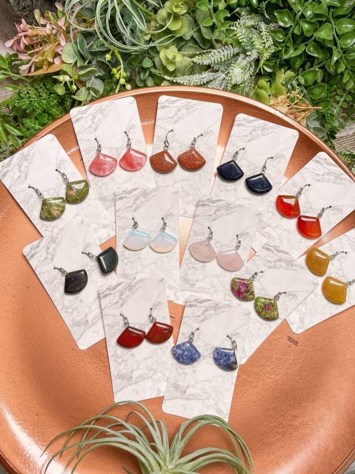 Crystal Fan Earrings for wholesale by Copper Ashes