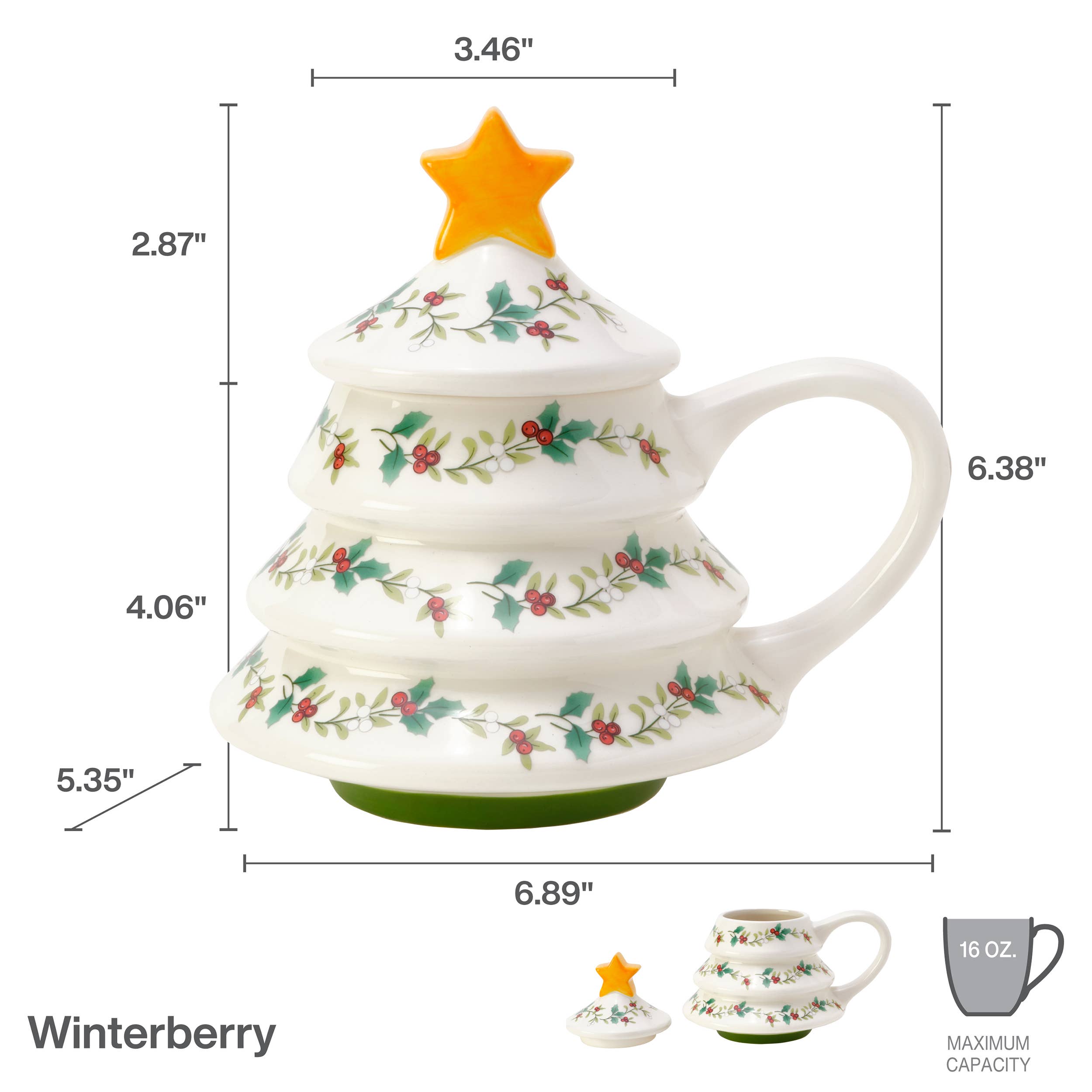 RED GREEN Winterberry 16Oz Covered Tree Mug Photo Box for wholesale on Faire2