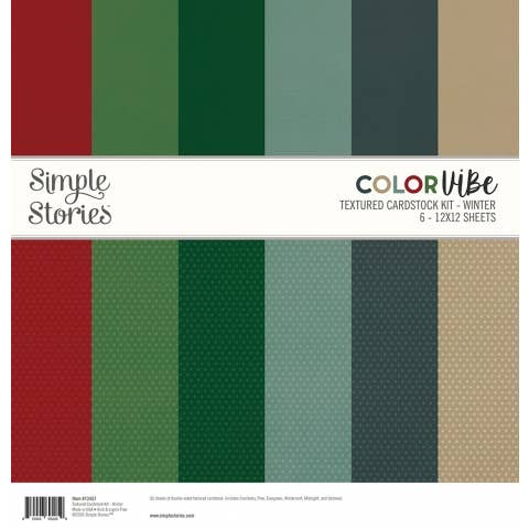Simple Stories - Wholesale Scrapbook - Color Vibe Textured Cardstock Kit - Winter