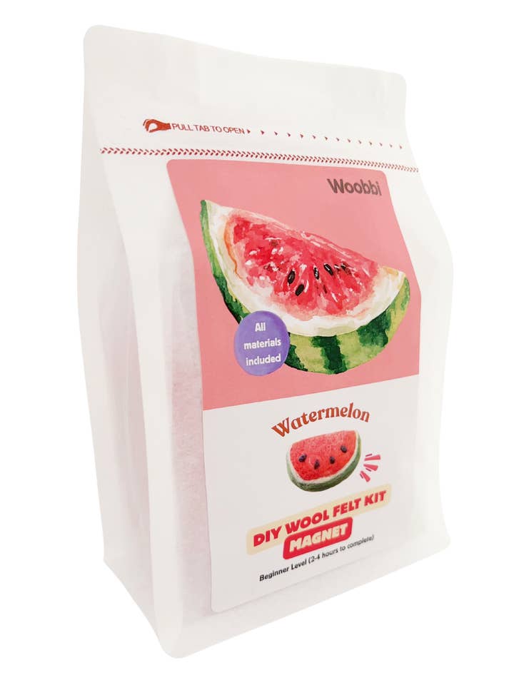 Watermelon DIY Wool Felt Magnet Kit for wholesale by Woobbi