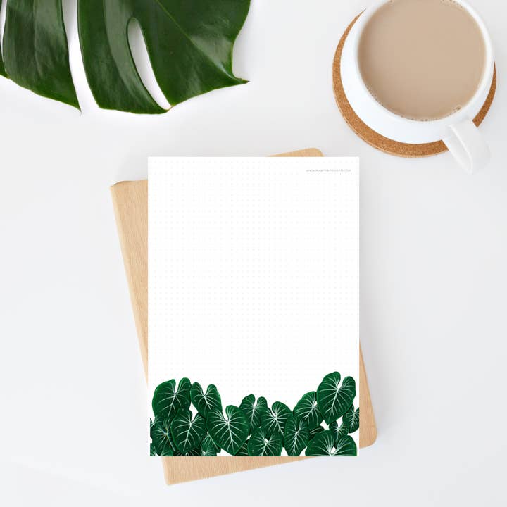 Carnet de notes A6 - Mini pointillé - Philodendron Gloriosum pour la vente par plantyintroverts