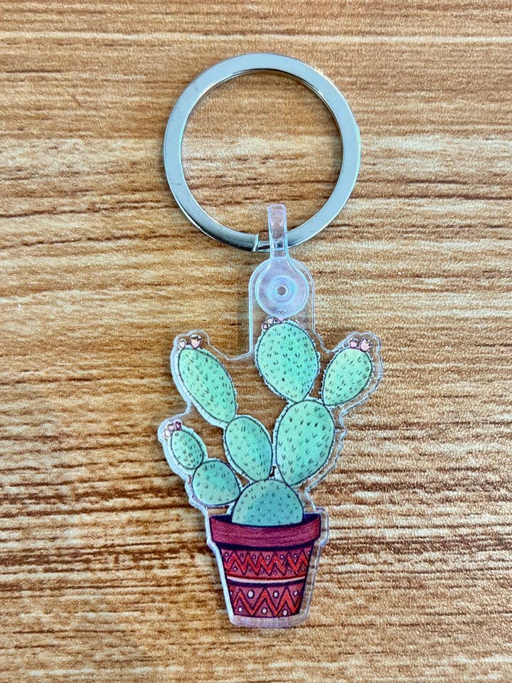 SW Cactus Keychain for wholesale by Golden Grove Paper
