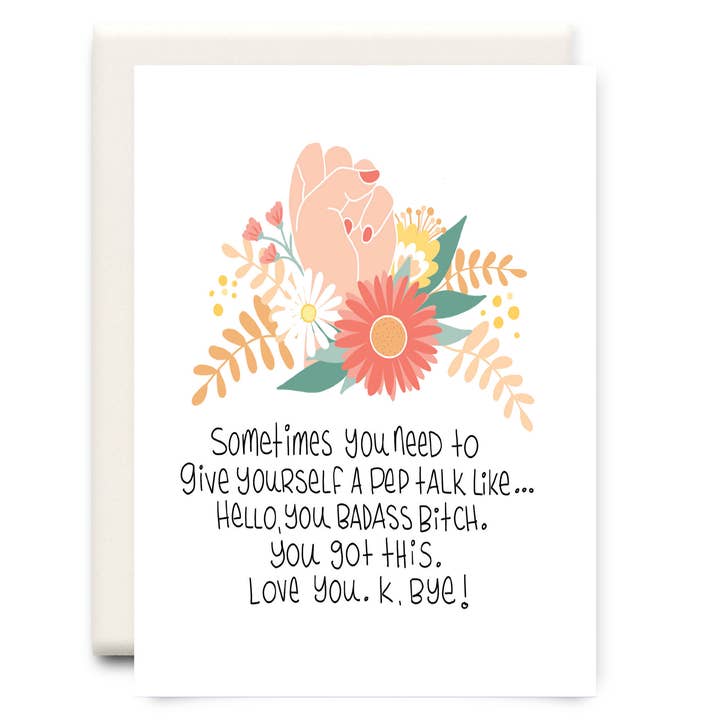Pep Talk | Encouragement Greeting Card for wholesale by Inkwell Cards