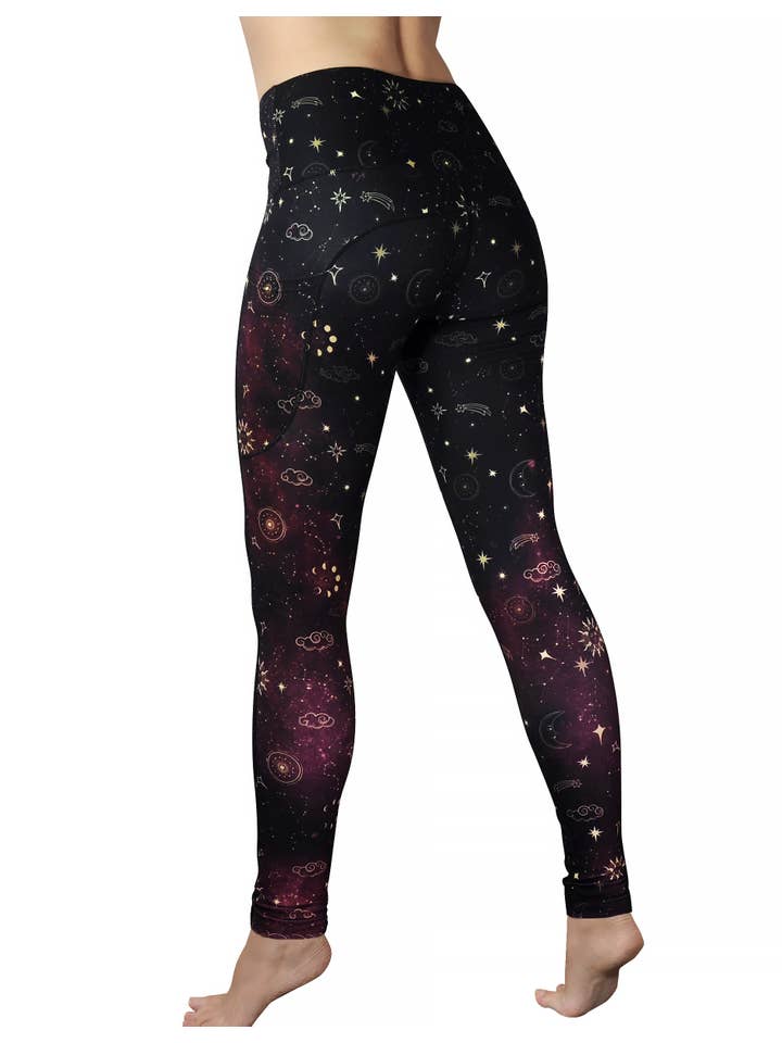 Comfy Yoga - Wholesale Athletic/Lounge Leggings - Women's - "Stardust" Celestial Galaxy Print Yoga Pants w Pockets