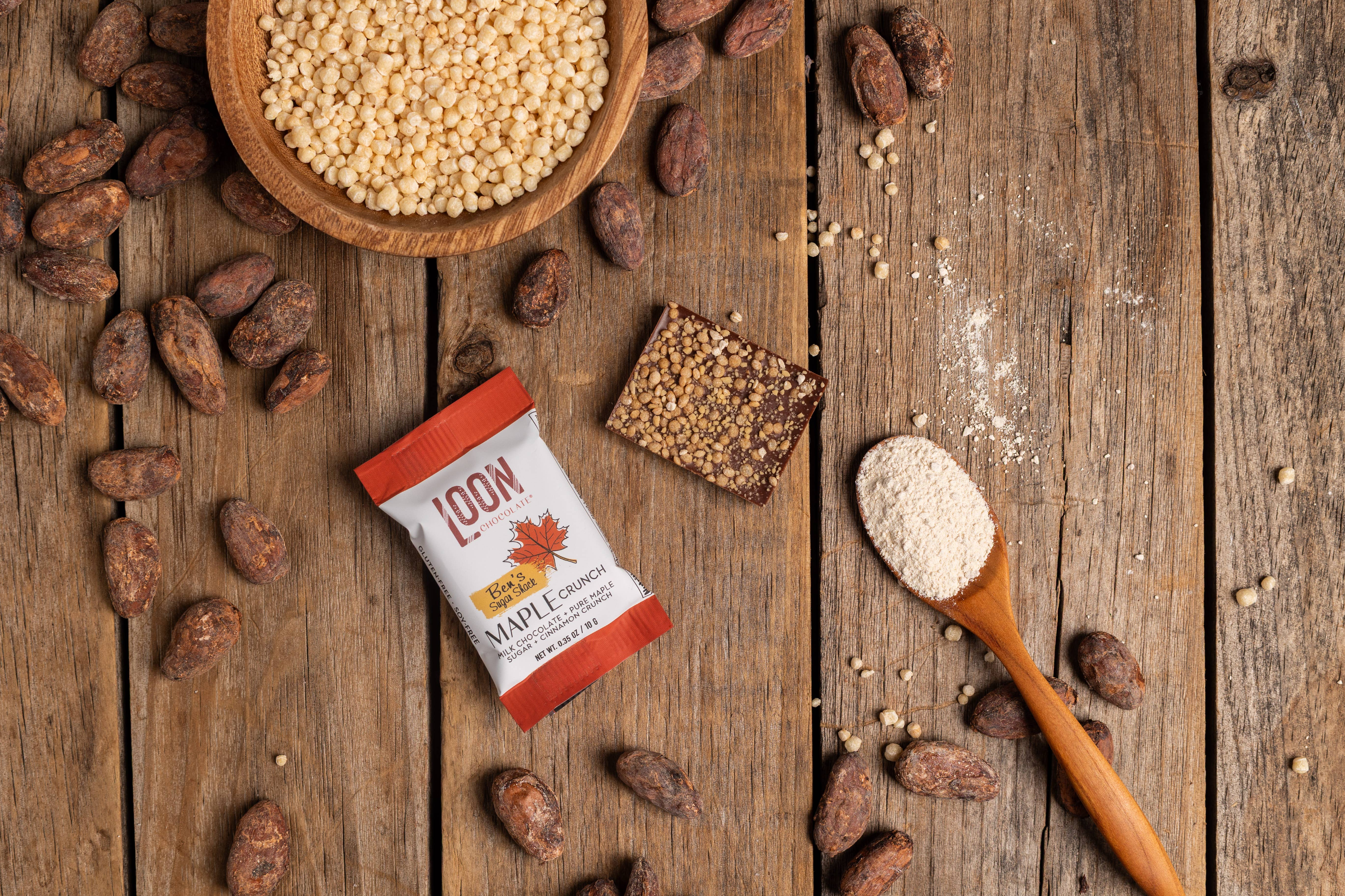 Loon Chocolate - Wholesale Chocolate Bar - Maple Crunch Mini Bars (70-Count Display Box)2