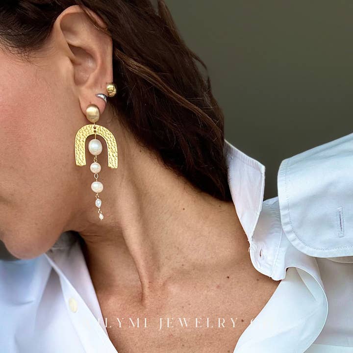 WILYMI Jewelry Co - Wholesale Dangle Earrings - CLARITY Cleopatra Pearl Earrings | Freshwater & Keshi Pearls