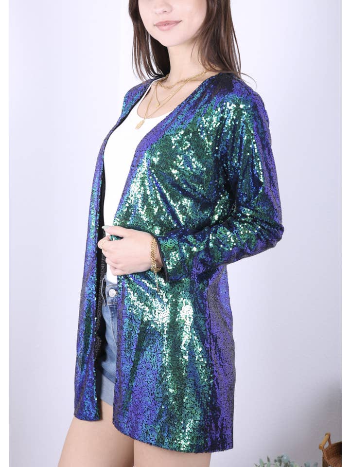 Anna Kaci Wholesale - Wholesale Jacket - Women's - Women's Sequin Jacket Open Front Coat Blazer Party Cocktail28