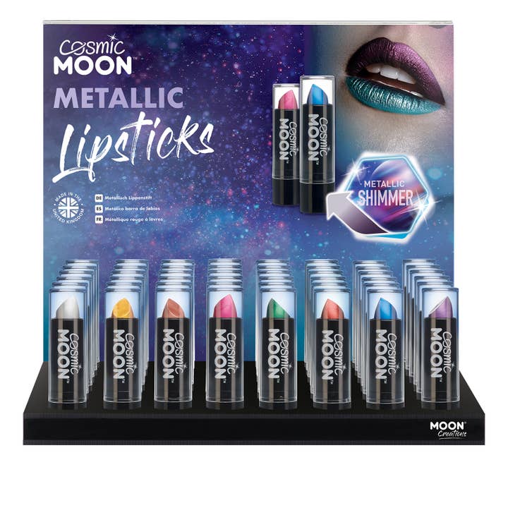 Metallic Lipstick 48 Full Display for wholesale by Moon Makeup