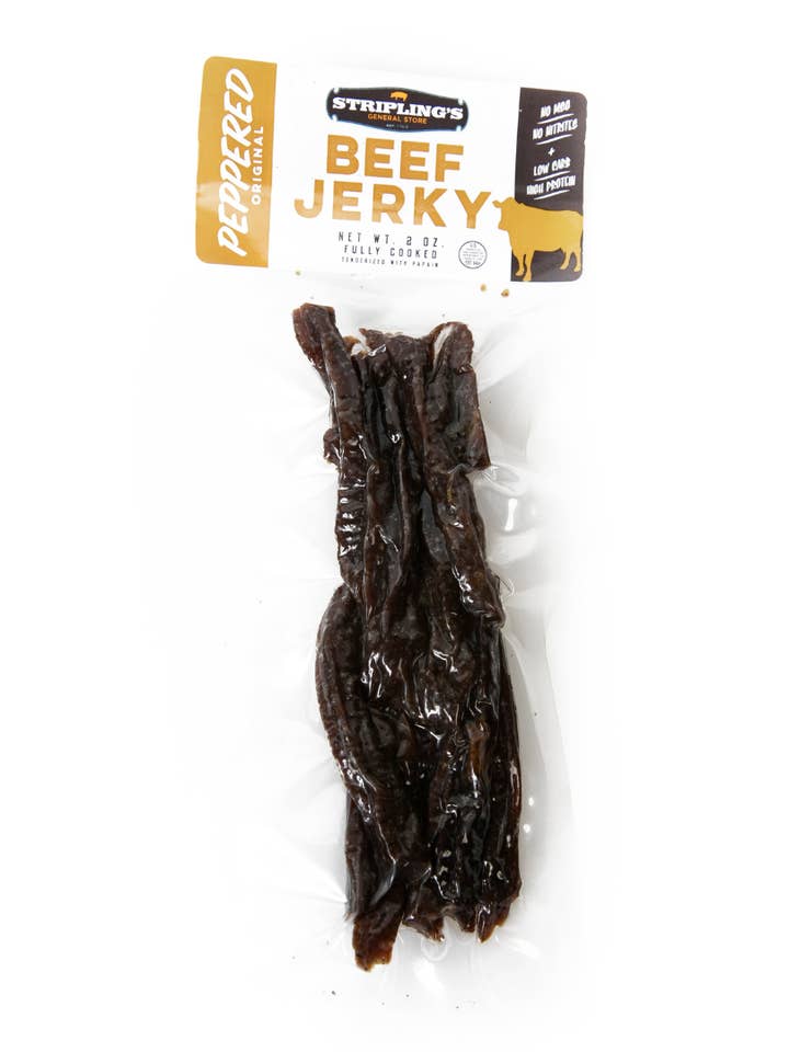 2oz Stripling's Beef Jerky - Peppered Original for wholesale by Stripling's General Store