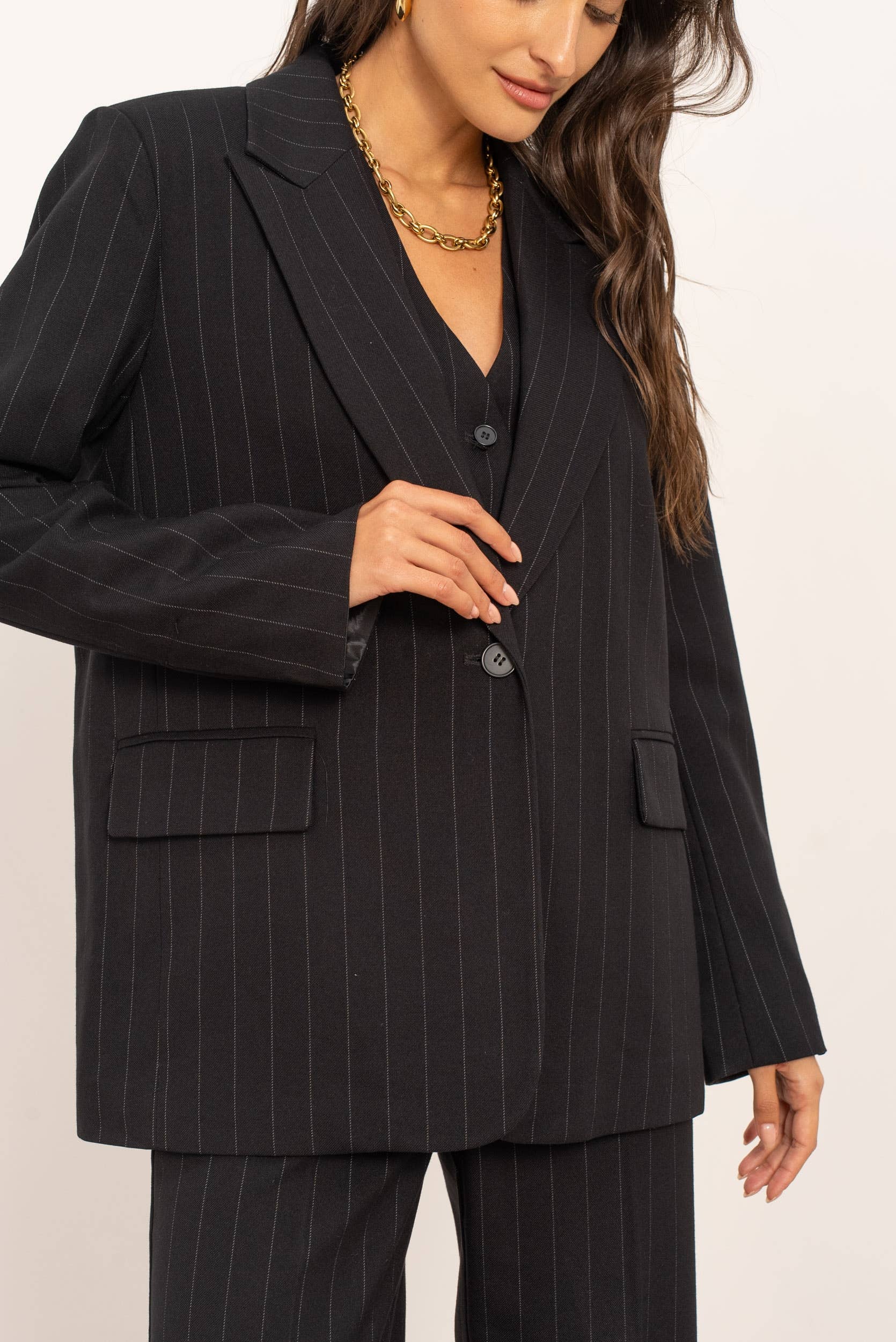 Attentif Paris - Wholesale Blazer - Women's - Oversized pinstripe blazer13