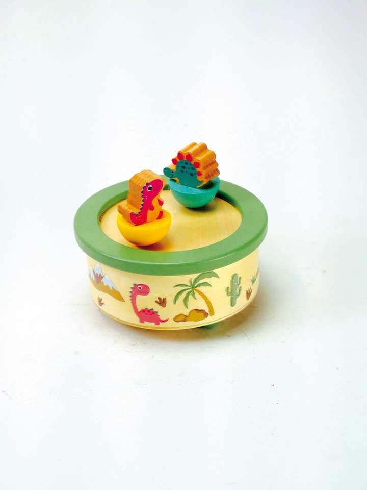 Holz Spieluhr tanzende Dinosaurier für den Großhandel von Musicbox world