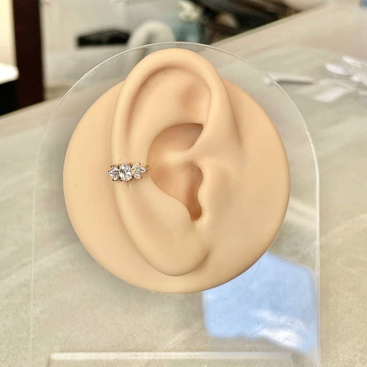 Elara Body Jewelry - Wholesale Single Earring - Gold Conch or Helix Earring (16G | 8mm or 10mm | Titanium | Silver or Gold)8