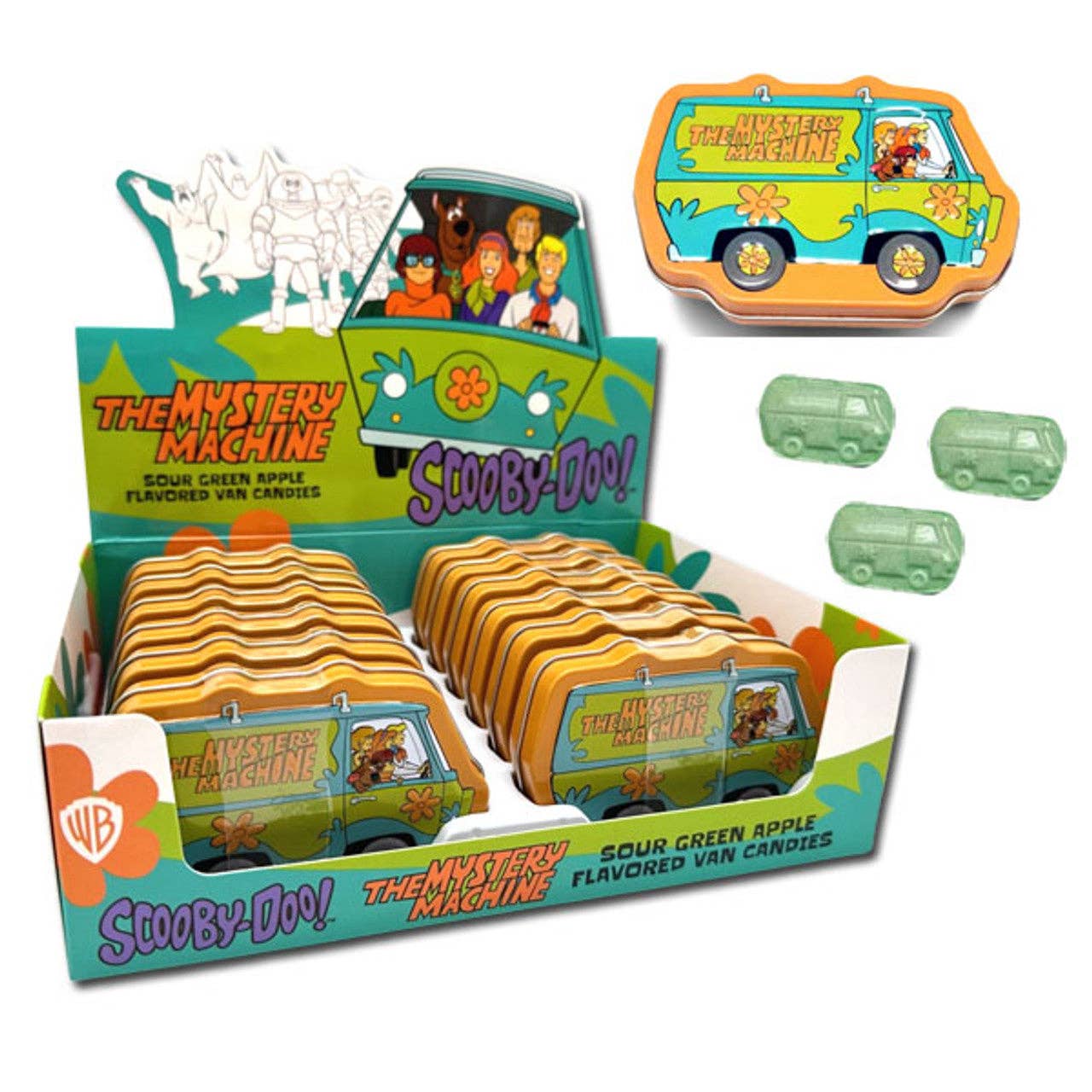 I Got Your Candy – Engroshandel Bolcher – Boston America Scooby Doo Mystery Machine sur æble-slik i dåse 34 g - 12 stk.0