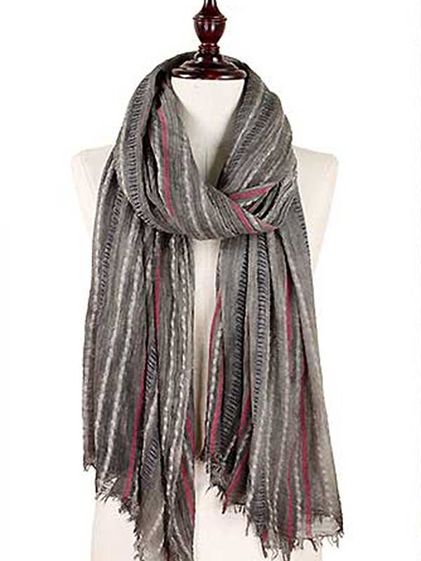 ( #137 ) NATURAL DYE STRIPE OBLONG SCARF for wholesale by Jewelry Max