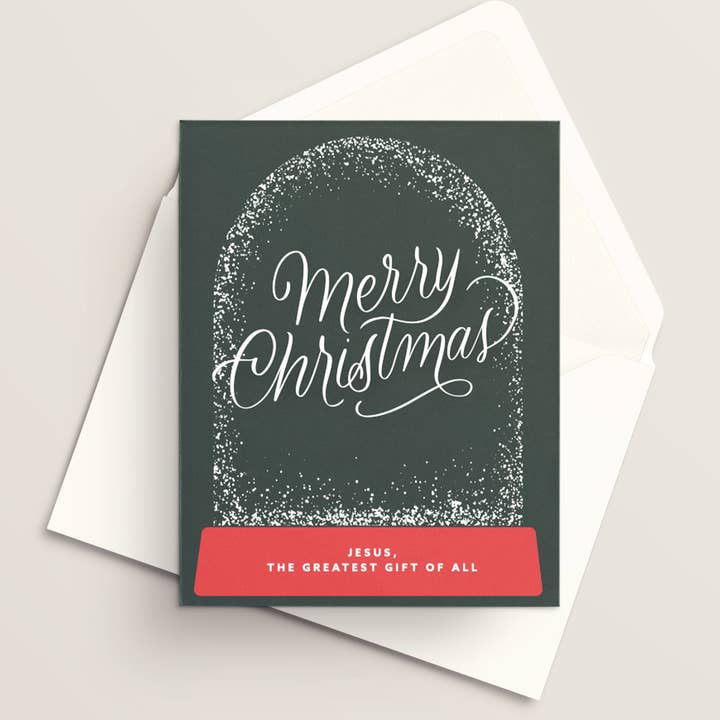 Vivi Furlong - Wholesale Christmas Card - Merry Christmas snow globe Christmas greeting card | Christian greeting card | Hand-made greeting card | Holiday greeting card | Christmas cards | Christmas 2025 | Faith-based 0