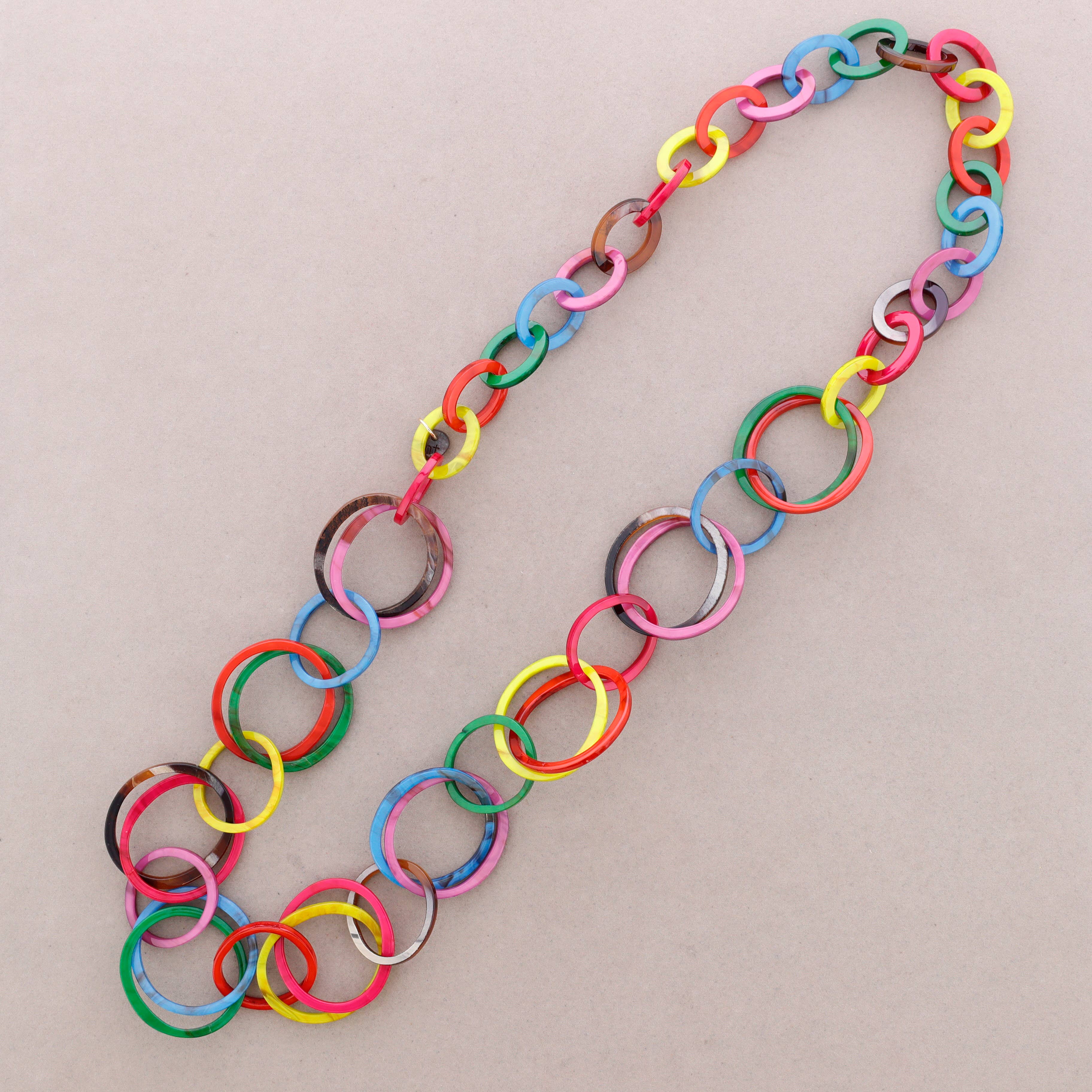 Sonata - Wholesale Snap Jewelry - Long Resin Link Necklace1