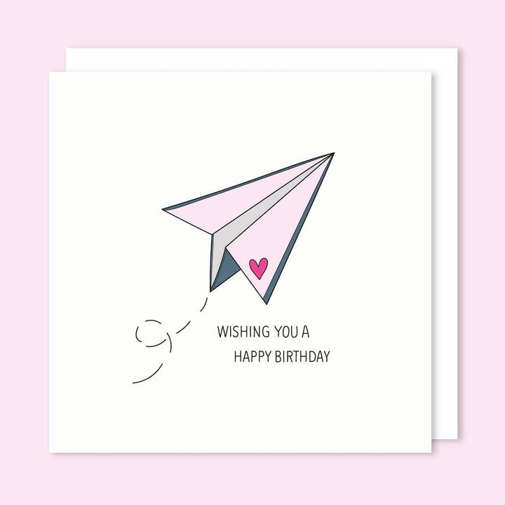 Wishing You A Happy Birthday Paper Plane for wholesale by t'art designs
