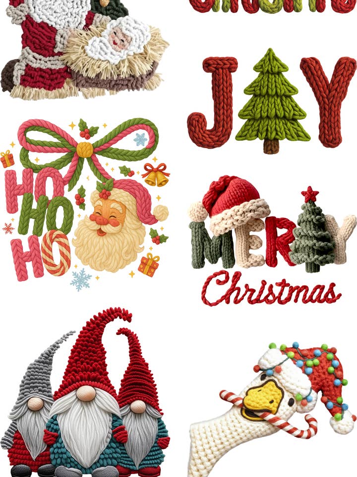 🎄 22x60" Crochet Christmas DTF Gang Sheets for wholesale by Rainwater Designs