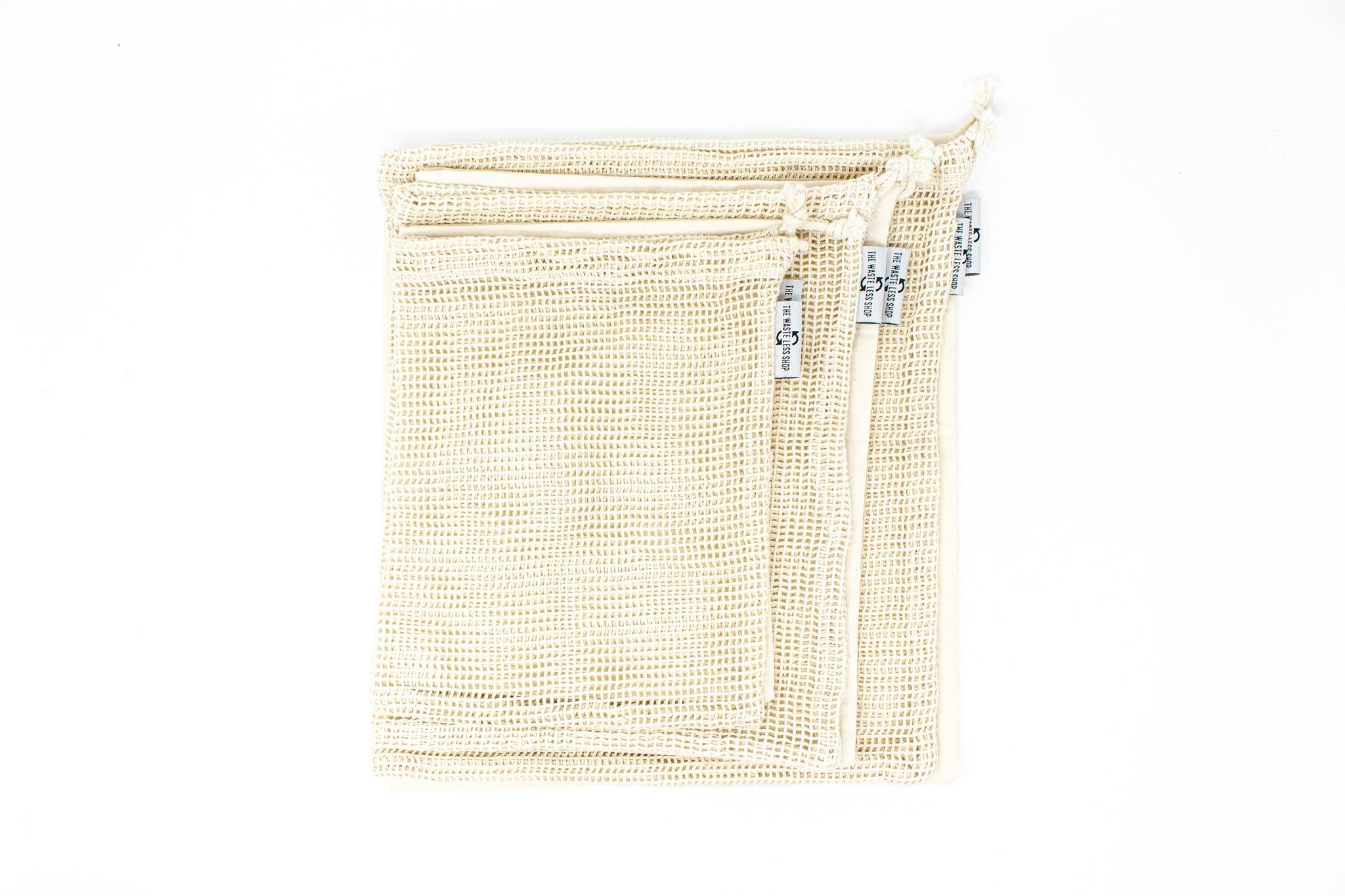 The Waste Less Shop - Wholesale Grocery/shopping bag - Reusable Organic Cotton Produce Bag Set – Mesh & Muslin 4