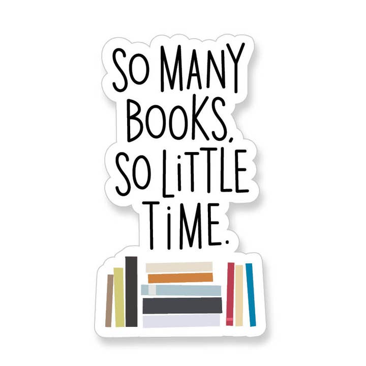 So Many Books Vinyl Sticker for wholesale by Apartment 2 Cards