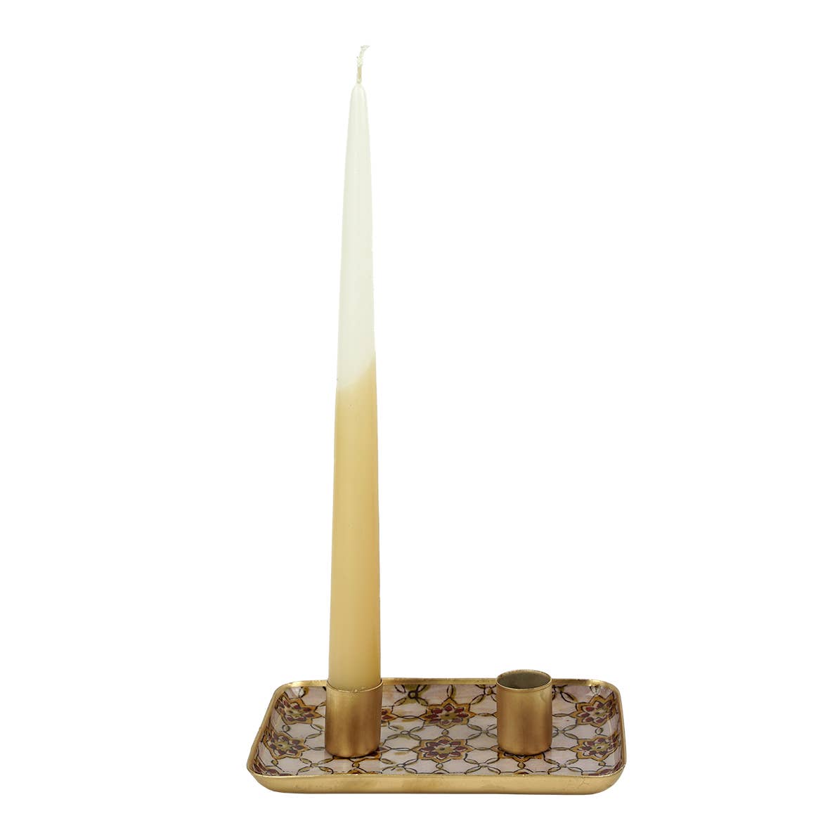 Maison Lilo – wholesale Decorative tray – Blue Zellige enamel metal tray 10x15, gold border3