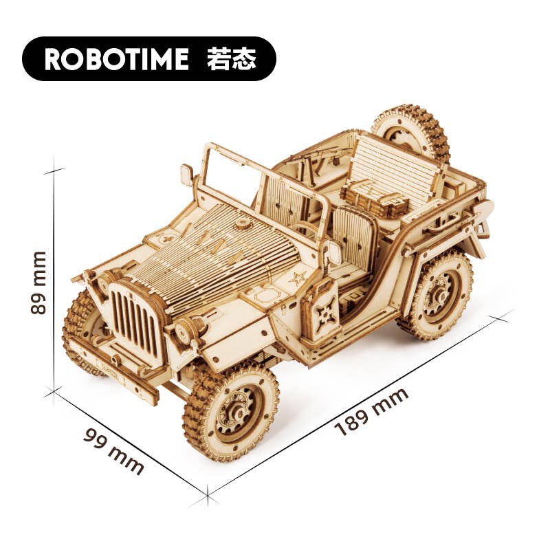 Robotime - Wholesale DIY Craft Kit - Kids - MC701 Rokr Army Jeep 3D Wooden Puzzle