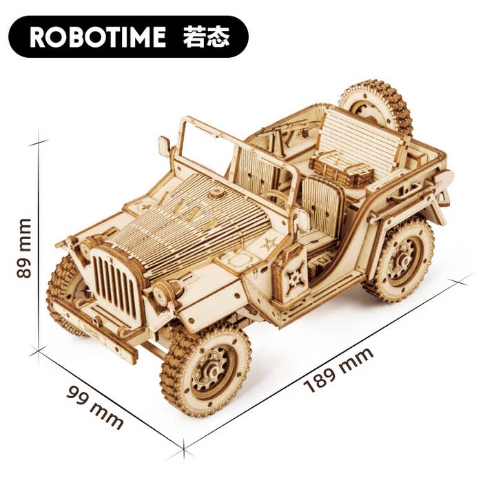Robotime - Wholesale DIY Craft Kit - Kids - MC701 Rokr Army Jeep 3D Wooden Puzzle0