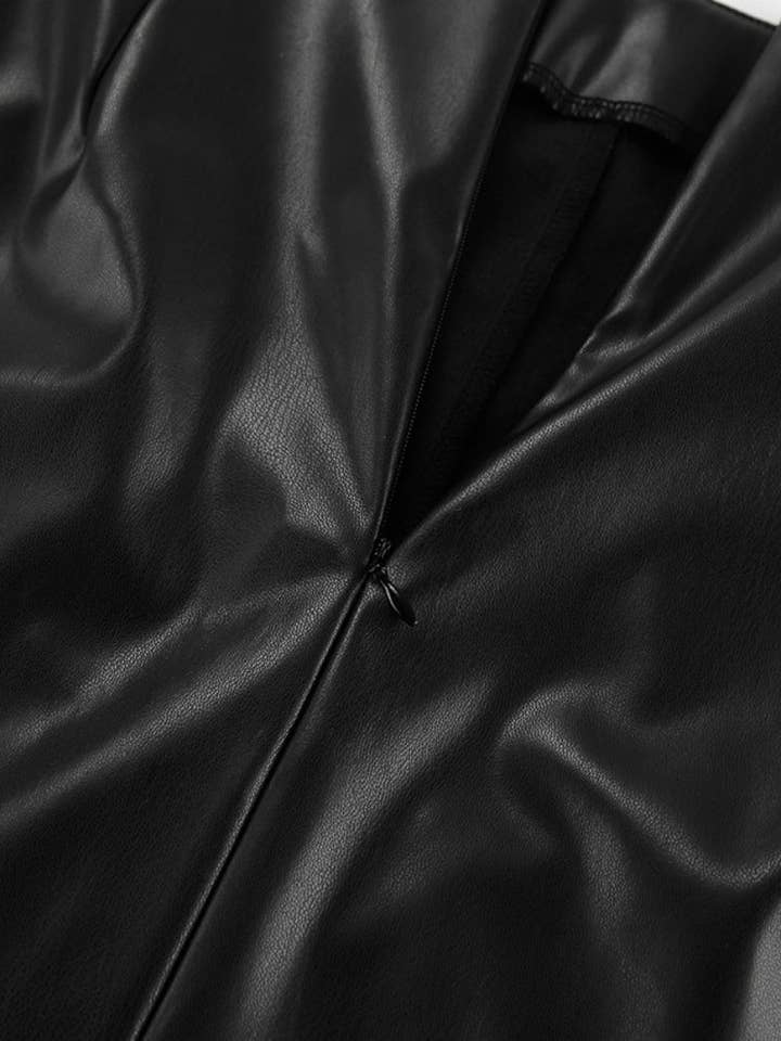 BLACK Faux Leather Maxi Skirt for wholesale on Faire11