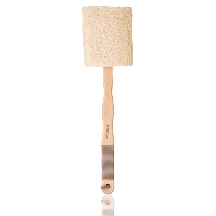 Wooden Natural Loofah with Handle for wholesale by basicare