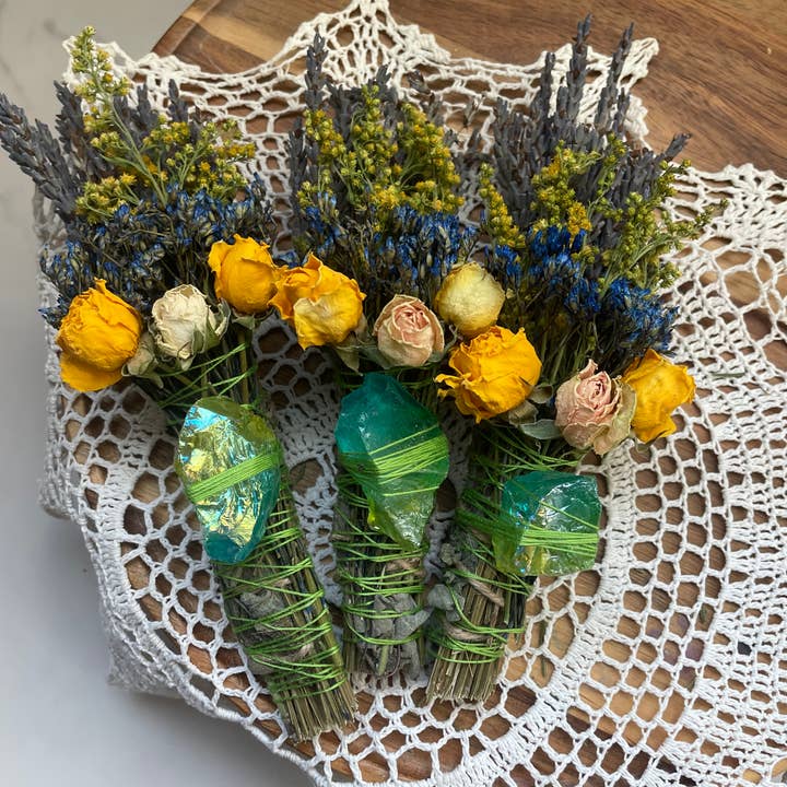 CharlieHaze - Vendita all'ingrosso Salvia - Fluorite arcobaleno, Blu + Verde, Smudge di Salvia e Lavanda5