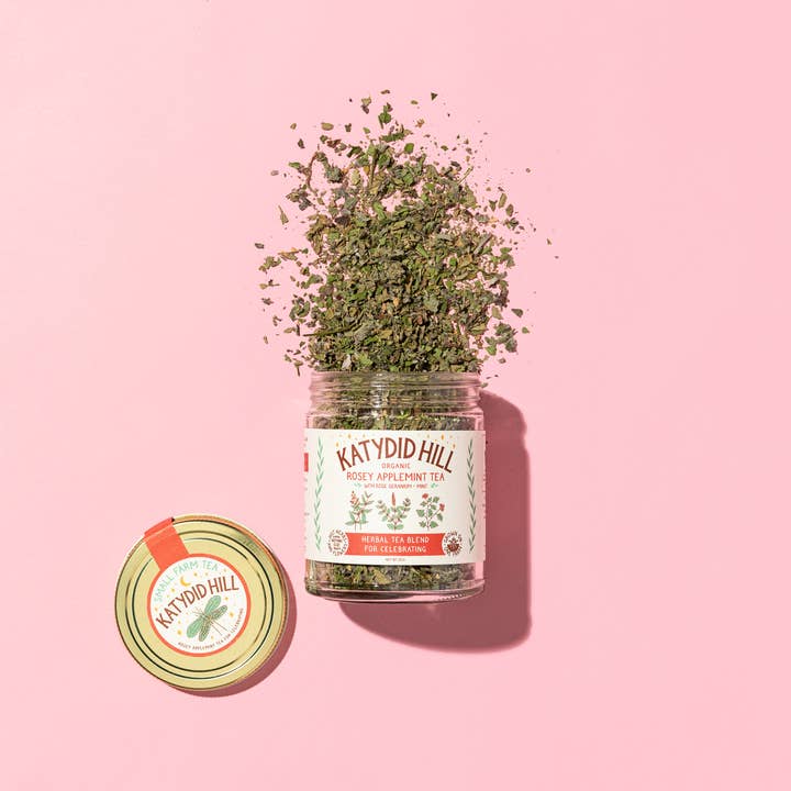Katydid Hill Farm – Engroshandel Løs te – Rosey Applemint Tea - økologisk urtete blanding til fejring1