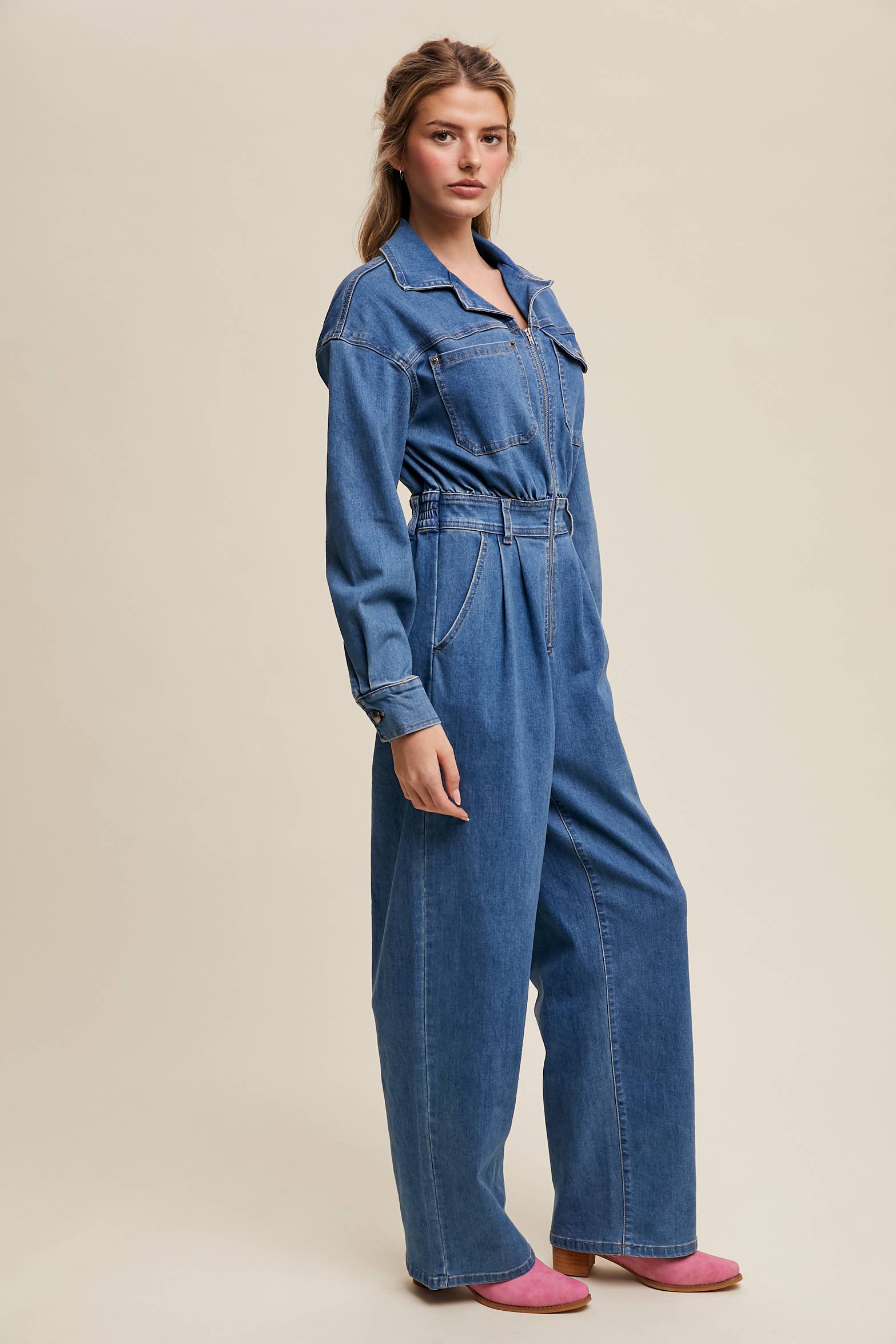 Denim Utility Jumpsuit for wholesale on Faire5