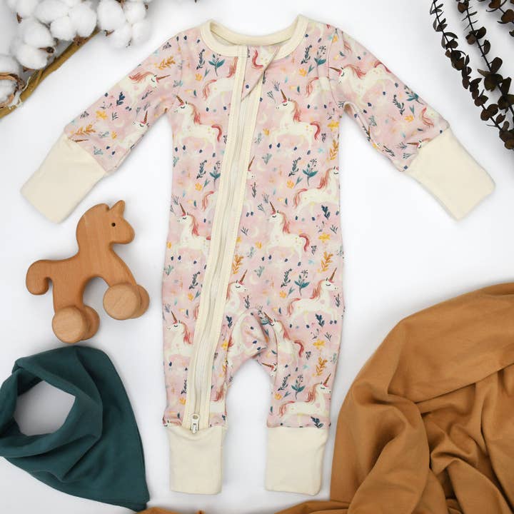 Earthy - Wholesale Sleepsuit - Baby - Organic Cotton Baby Pajamas 2-Way Zip Front Zipper Sleeper, Zara0
