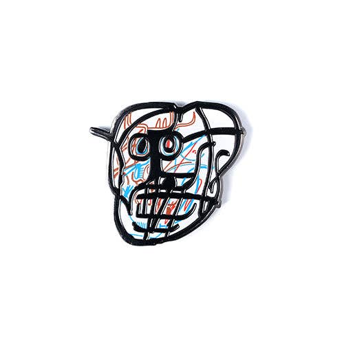 PINTRILL – Engroshandel Reversnål/knap – JEAN-MICHEL BASQUIAT - Skull nål0