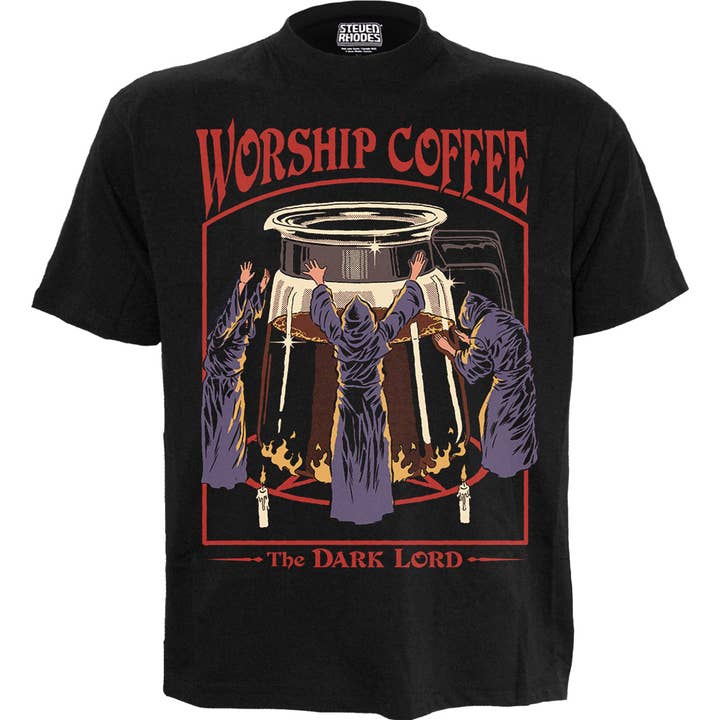 Spiral - Wholesale T-Shirt (Graphic) - Unisex - STEVEN RHODES - WORSHIP COFFEE - Front Print T-Shirt Black