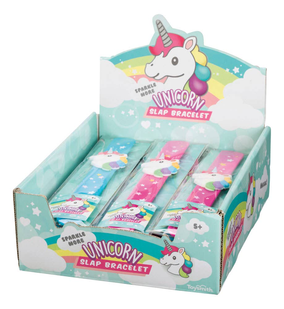 Toysmith - Wholesale Bangle Bracelet - Kids & Baby - Unicorn Slap Bracelet, Assorted Colors