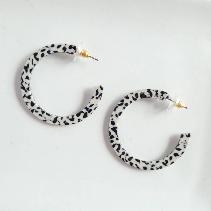 Camy Hoops - Black Dot // Jewelry, Earrings, Fall for wholesale by Spiffy & Splendid