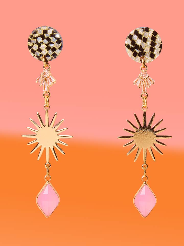Glam on edge dangle earrings for wholesale by Tribe + Temple