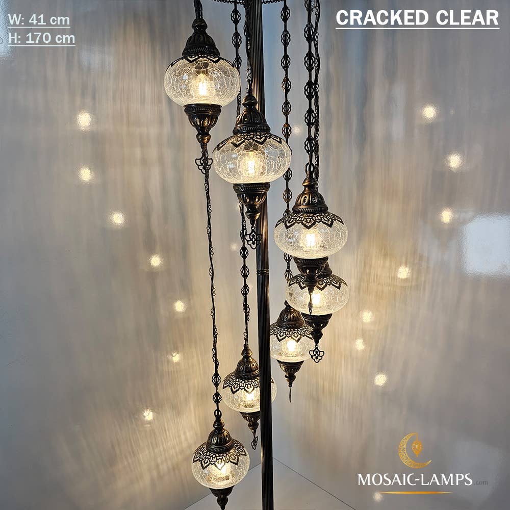Mosaic Lamps – Engroshandel Gulvlampe – 7 Cracked Clear Globe tyrkiske gulvlamper, Stue Bedsi7