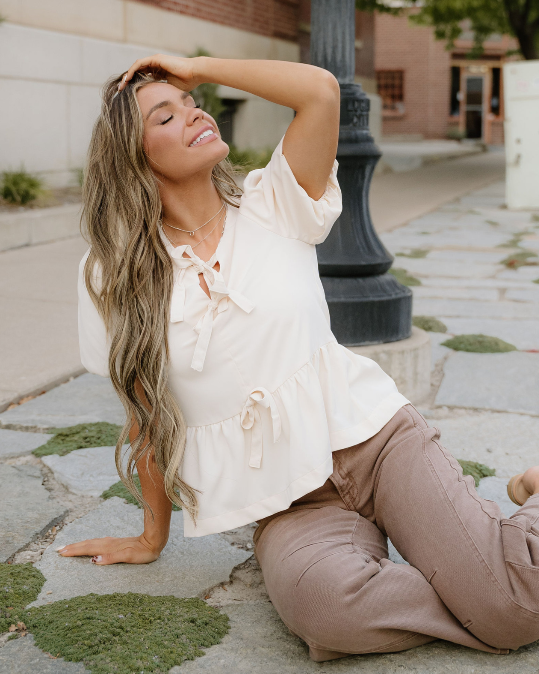 White Elani Blouse for wholesale on Faire2