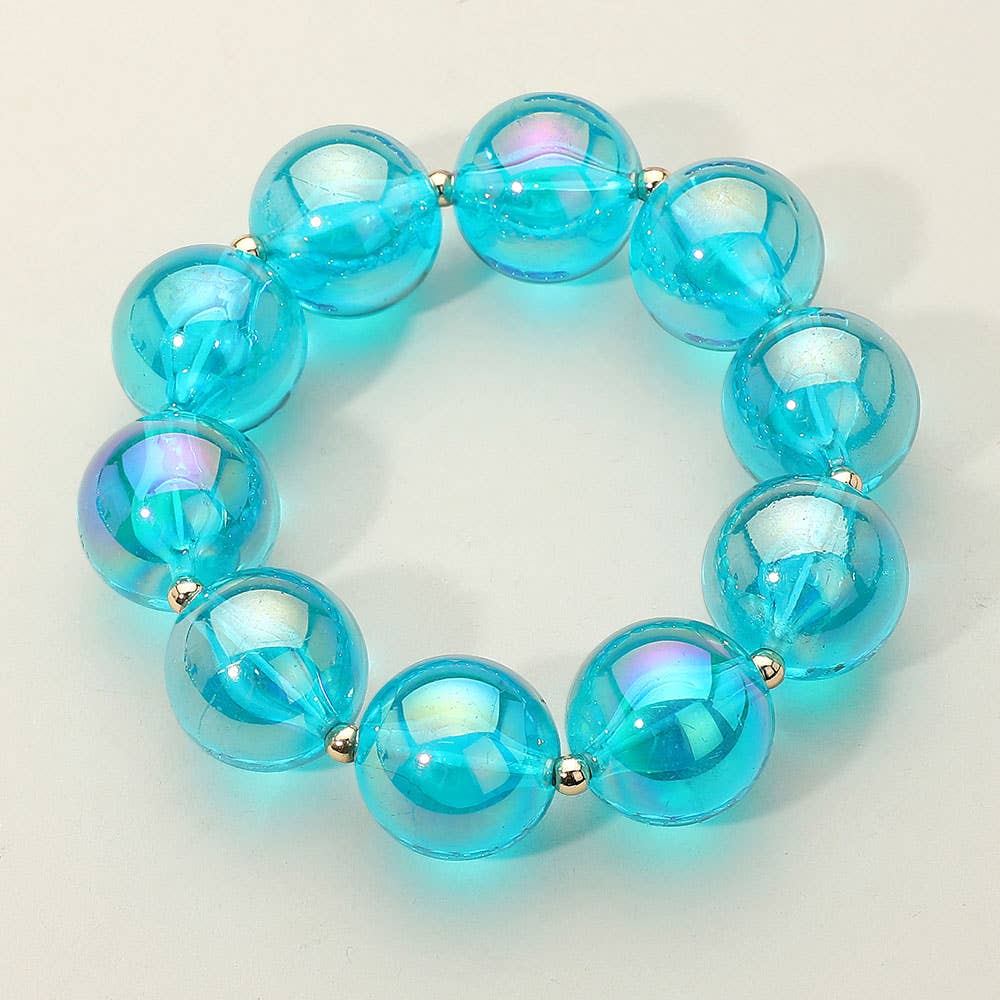 Sensibling Corp. - Wholesale Beaded Bracelet - Chunky Iridescent Ball Beaded Bracelet4