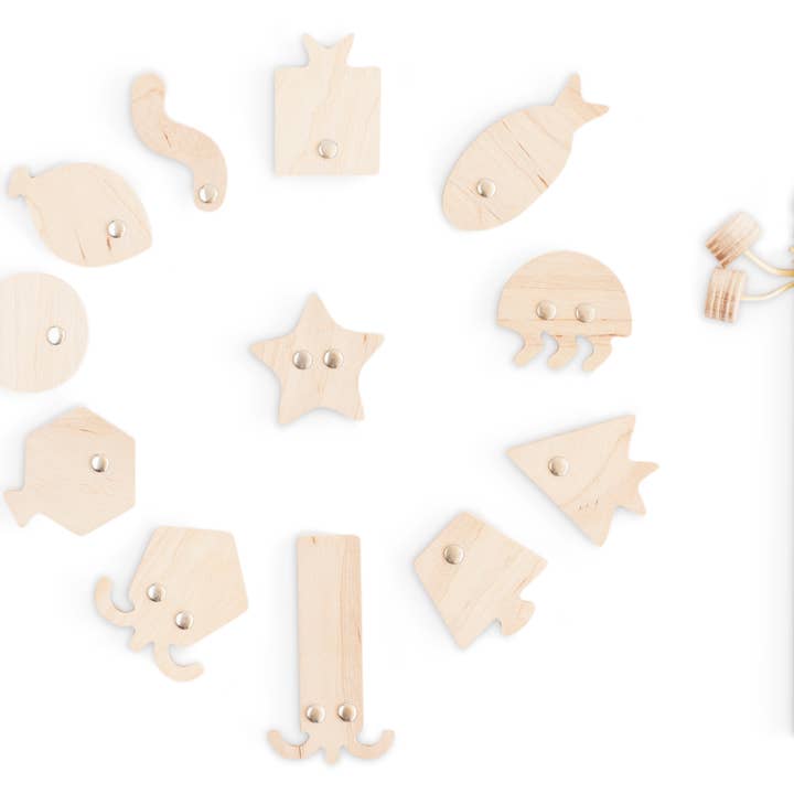 Babai – Großhandel Holzspielzeug – Kinder – Holz Angelspiel mit Magneten – Geometrische Fische